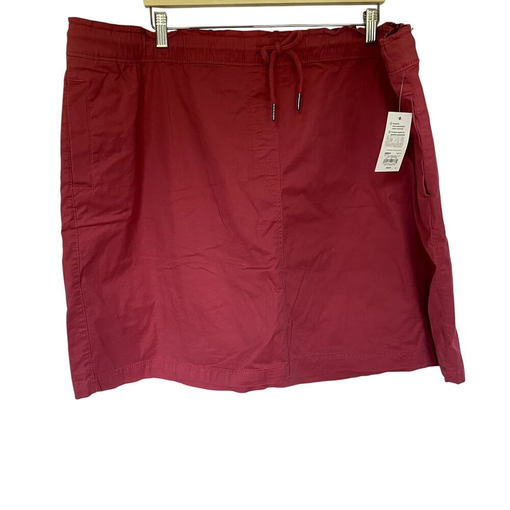 NWT Croft & Barrow coral cotton miniskirt pockets elastic waist women's 3XL
